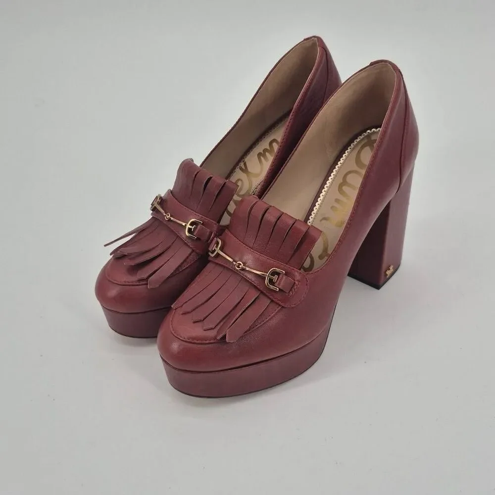 Sam Edelman Adley Block Heel Loafer Red Size 10